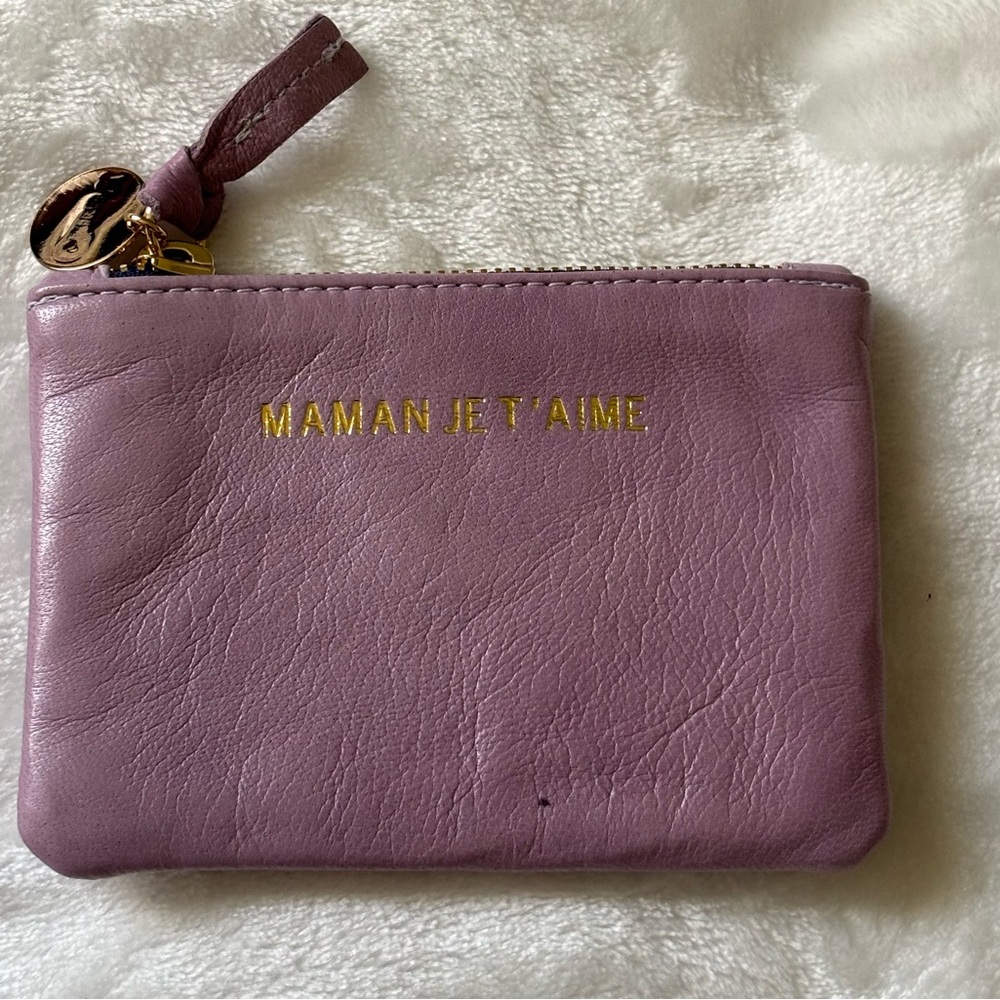 Clare V Purple Leather Coin Clutch